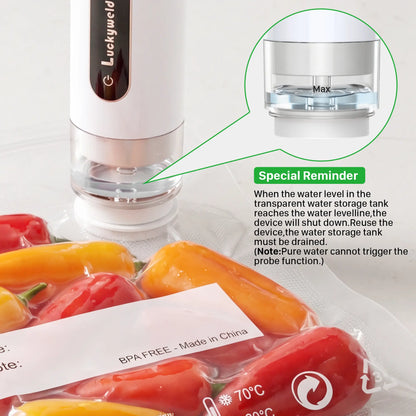 Portable Handheld Vacuum Sealer for Extended Food Freshness – Includes 30 Reusable Bags and LED Display