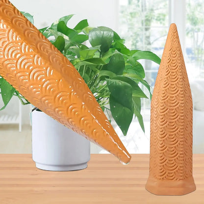 Terracotta Watering Spikes - 12 Pack Automatic Self-Watering Device for Indoor and Outdoor Use During Vacations