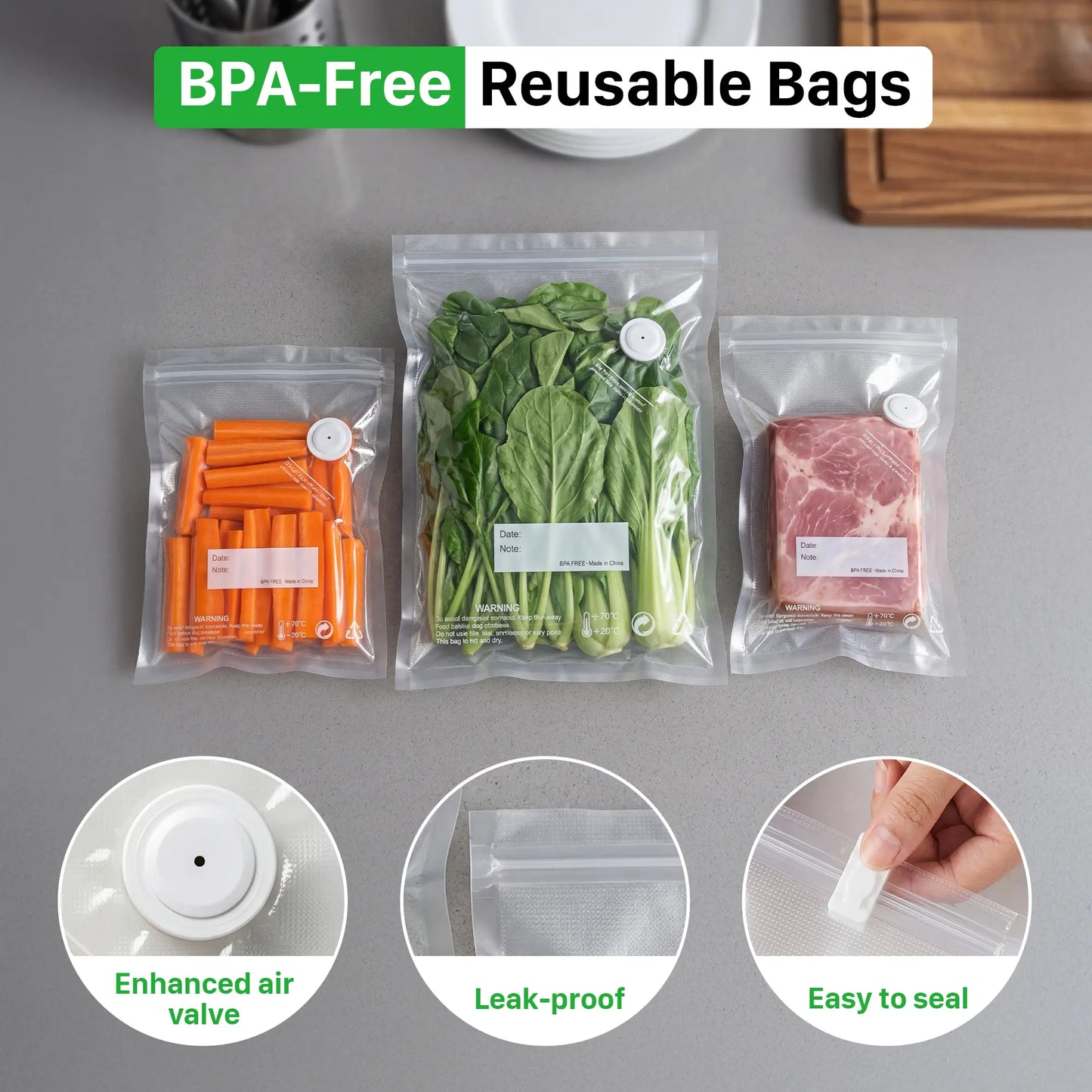 Portable Handheld Vacuum Sealer for Extended Food Freshness – Includes 30 Reusable Bags and LED Display
